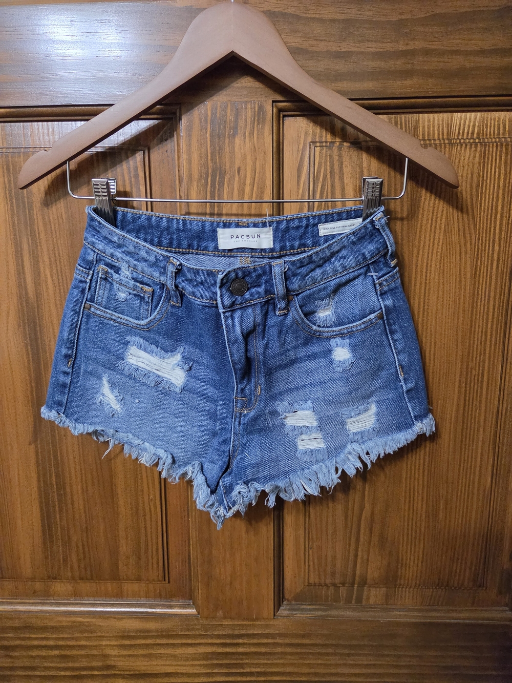 PacSun Blue Distressed Denim Cutoff Shorts